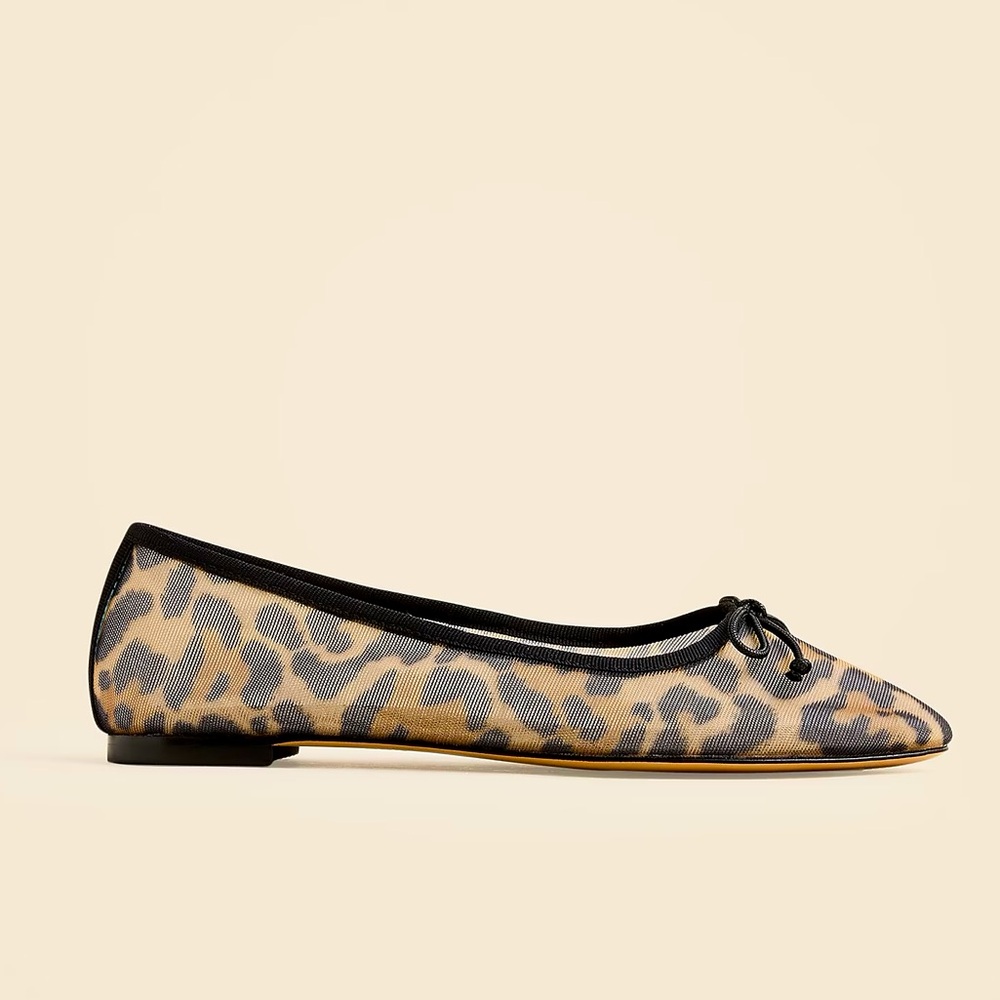 MWT J.Crew Andi Ballet Flats in Leopard Print Mesh - Picture 3 of 3